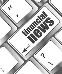 Image showing financial news button on computer keyboard