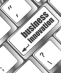 Image showing business innovation - business concepts on computer keyboard