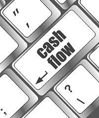 Image showing cash flow investment concept with a button on computer keyboard