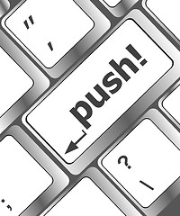 Image showing push key on computer keyboard