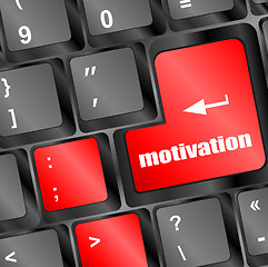 Image showing motivation button on computer keyboard key