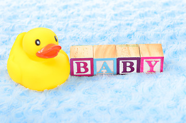 Image showing Baby blocks spelling baby