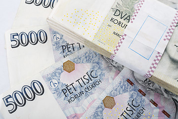 Image showing czech banknotes crowns