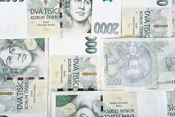 Image showing czech banknotes crowns background