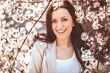 Image showing Woman in spring garden