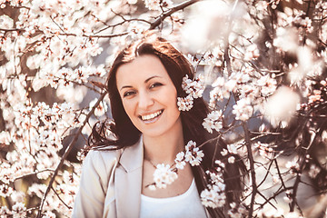 Image showing Woman in spring garden