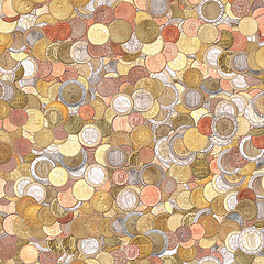 Image showing Euro coins background