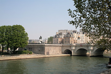 Image showing Pont Neuf Paris, with River Seine