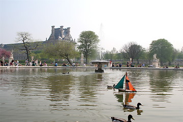 Image showing Boatlake in the Louvre in the spring