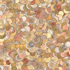 Image showing Euro coins background