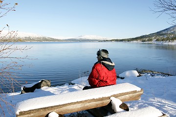 Image showing Man by a lake