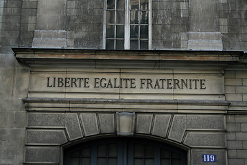 Image showing Liberte, Egalite, Fraternite