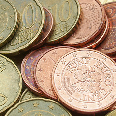 Image showing Euro coins background