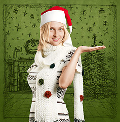 Image showing Woman Waiting For Christmas