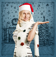 Image showing Woman Waiting For Christmas