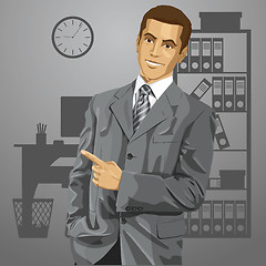 Image showing Business Man With Pointing Finger
