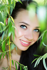 Image showing Smiling young brunette