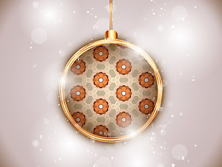 Image showing Merry Christmas Flower Balls with Retro Background