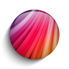 Image showing Glass Circle Button Colorful Neon Waves