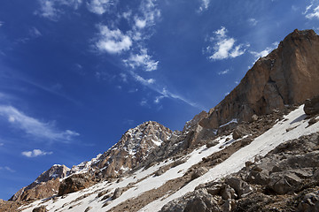 Image showing Rocks with snow at nice day