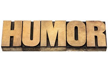 Image showing humor word in wood type