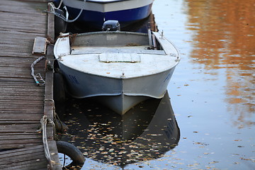 Image showing motor boat at the pier