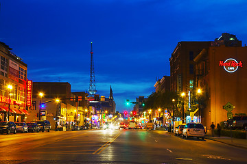 Image showing Downtown Nashville cityscape in the evening