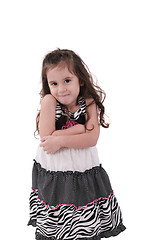 Image showing Brunette little girl isolated on a over white background 