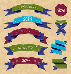 Image showing Christmas collection variation labels and ribbons