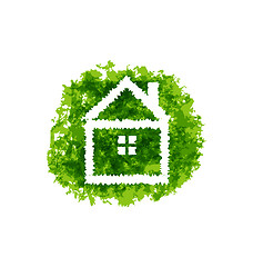 Image showing Icon eco home on grunge background 