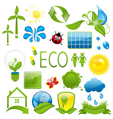 Image showing Set of green ecology icons (3)