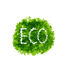 Image showing Eco friendly words on green grunge background