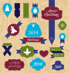 Image showing Christmas set variation labels and ribbons
