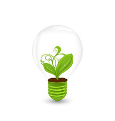 Image showing Bulb with plant inside isolated on white background