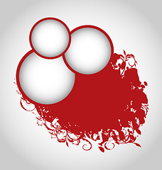 Image showing Grunge background with red circles