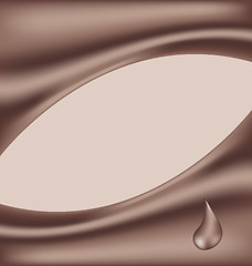 Image showing Abstract chocolate wavy background with drop