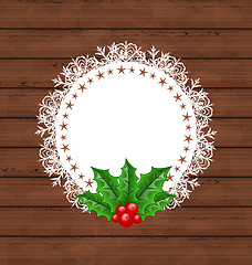 Image showing Christmas greeting card with holly berry