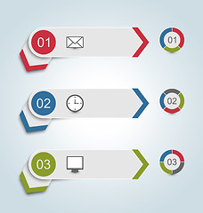 Image showing Set paper labels with infographic icons