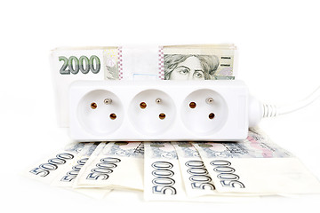 Image showing money concept of expensive energy bill