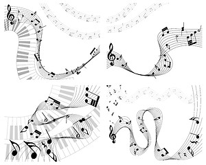 Image showing Musical note staff set