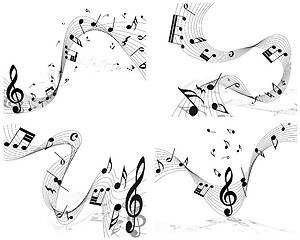 Image showing Musical note staff set