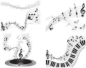 Image showing Musical note staff set