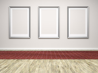 Image showing three frames in a room