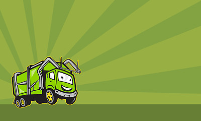 Image showing Waste Collection Garbage Rubbish Truck Cartoon