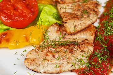 Image showing Tasty fish pike perch fillet