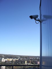 Image showing security camera and the sity