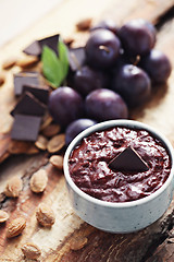 Image showing plum jam with chocolate