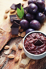 Image showing plum jam with chocolate