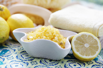 Image showing lemon bath salt