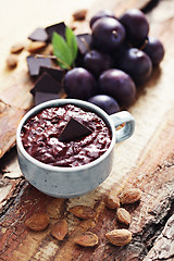 Image showing plum jam with chocolate